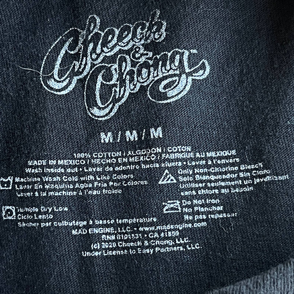 Cheech & Chong Shirt Adult Medium Black Movie Short Sleeve Graphic Print - Picture 4 of 8